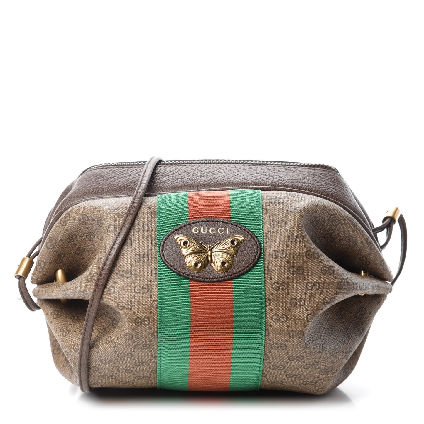 Mini Vintage GG Supreme Monogram Web Butterfly New Candy Crossbody Beige New Acero
