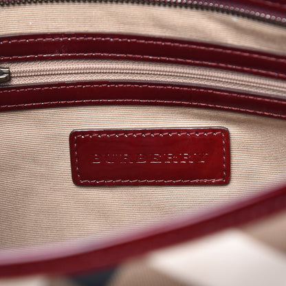 Burberry Patent Nova Check Shopper Tote Red 6 of 27