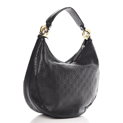 Gucci Guccissima Medium GG Twins Hobo Black 3 of 7