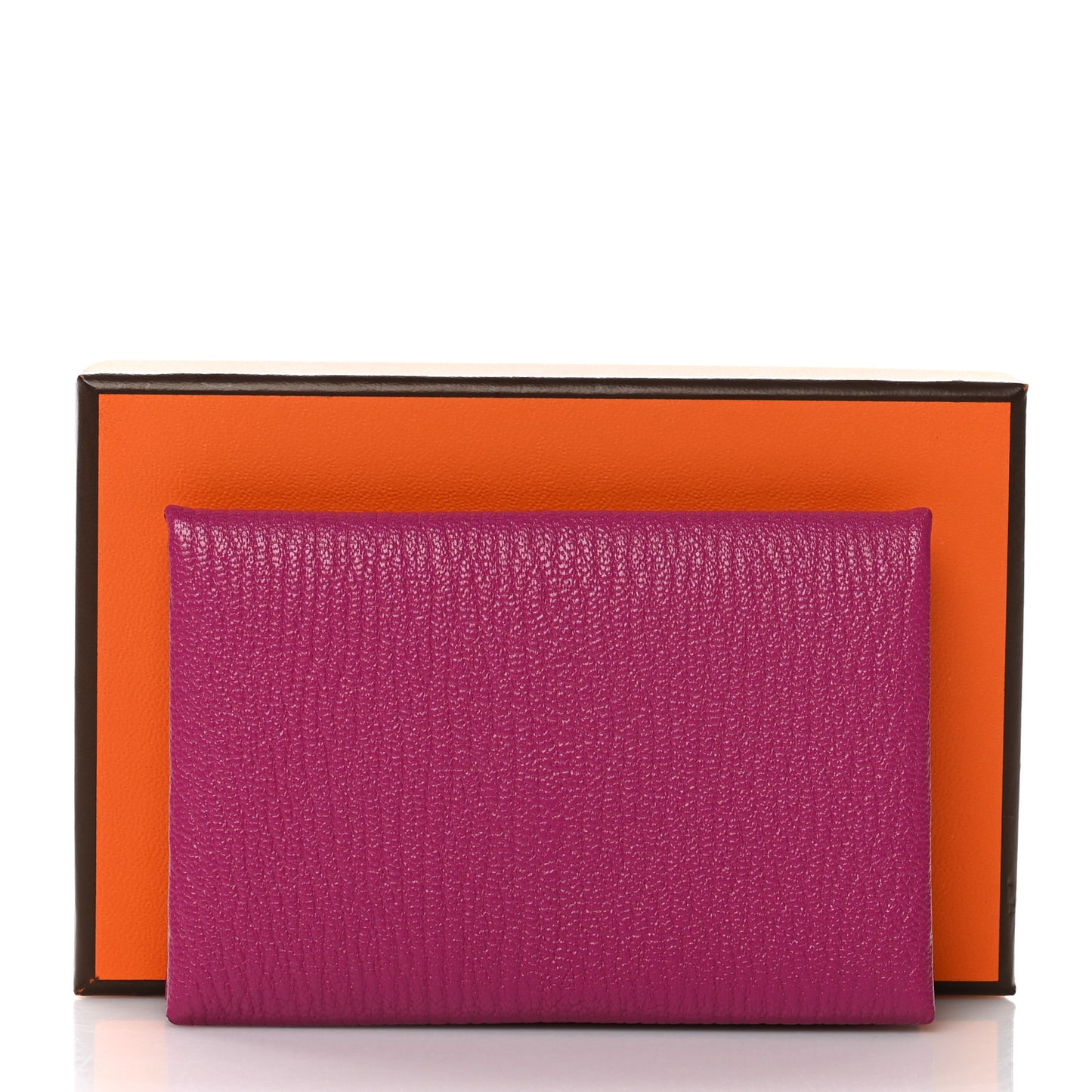 Chevre Mysore Calvi Card Case Rose Pourpre