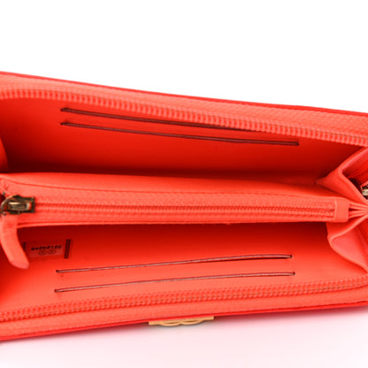 Chanel Patent Quilted Small Boy Zip Around Wallet Orange 5 of 13