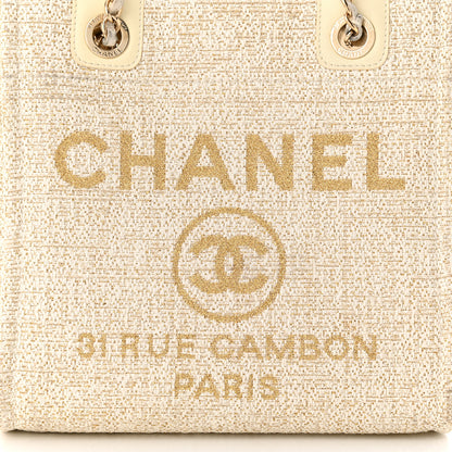 Chanel Lurex Boucle Mini Deauville Tote White 8 of 10