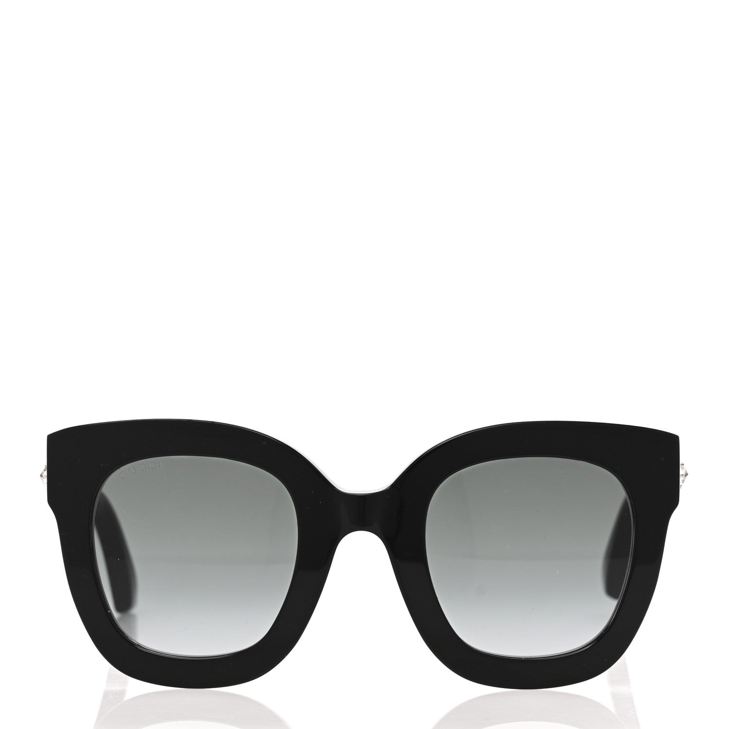 Gucci Acetate Crystal Star Round Frame Sunglasses GG0208S Black 2 of 10