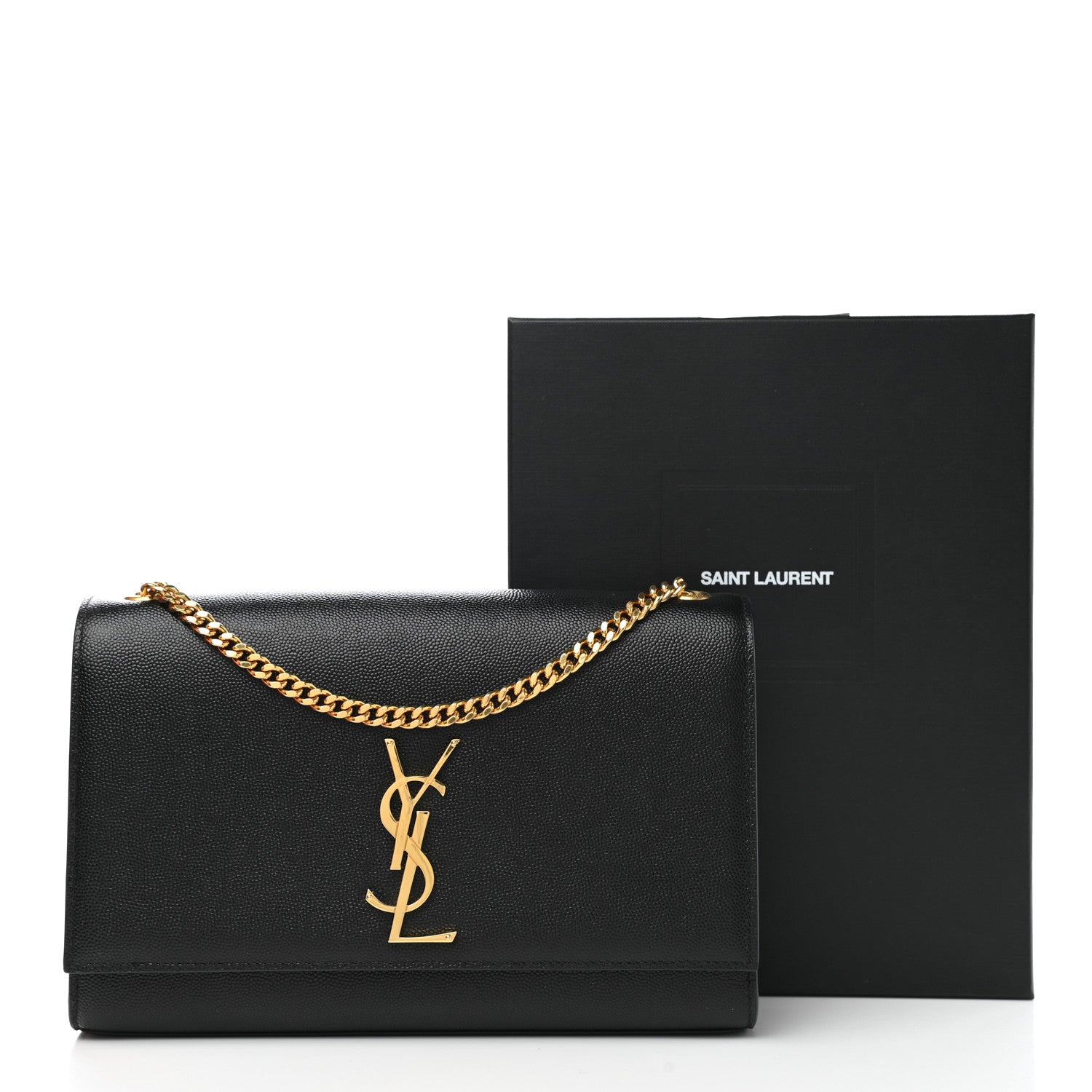 Saint Laurent Grain De Poudre Medium Classic Monogram Kate Satchel Black 11 of 11