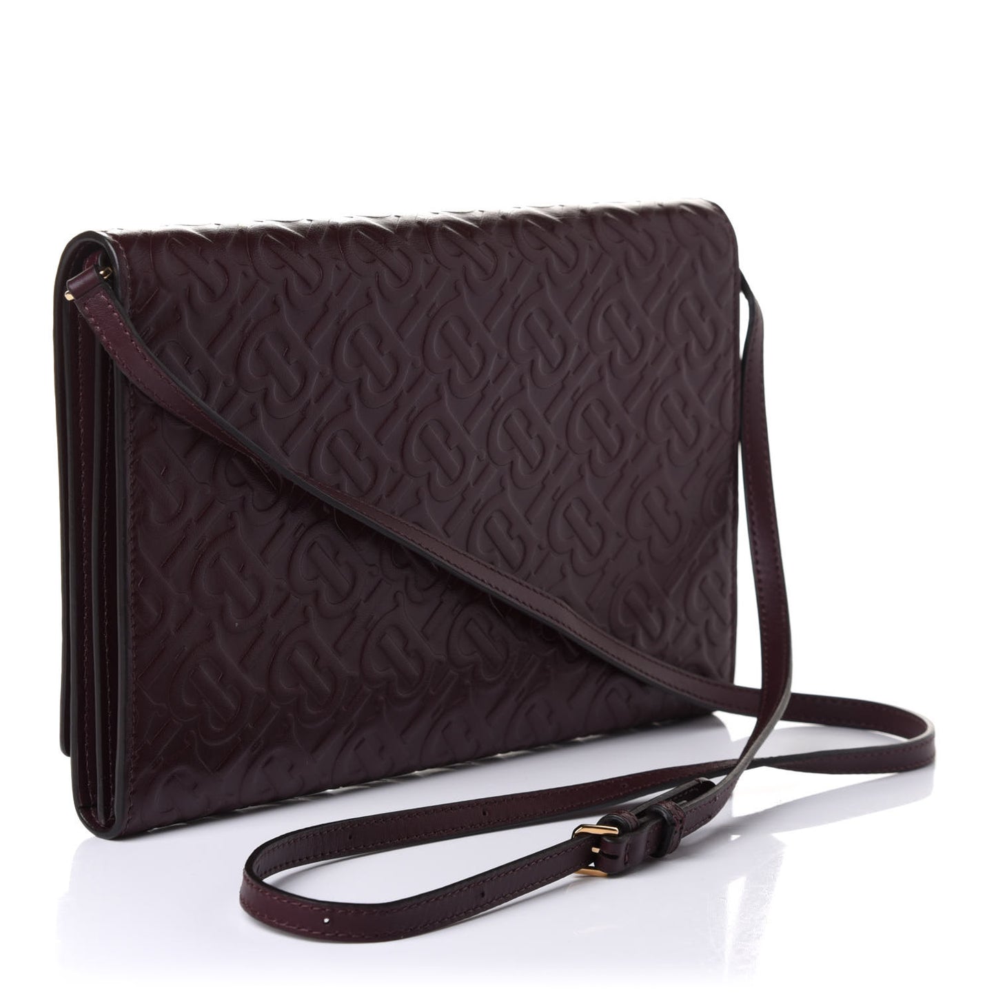 Calfskin Embossed Monogram Large Crossbody Oxblood