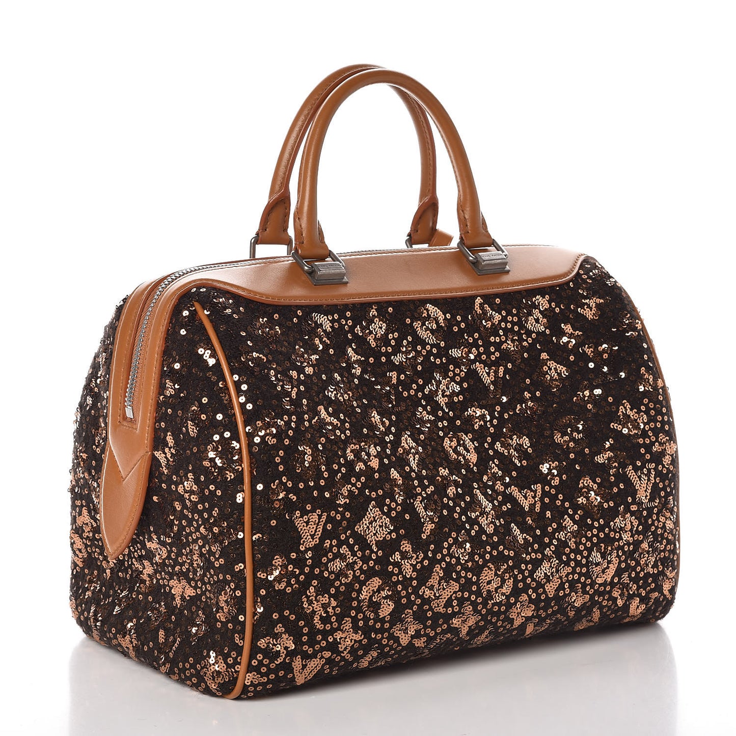 Sequin Monogram Sunshine Express Speedy Gold
