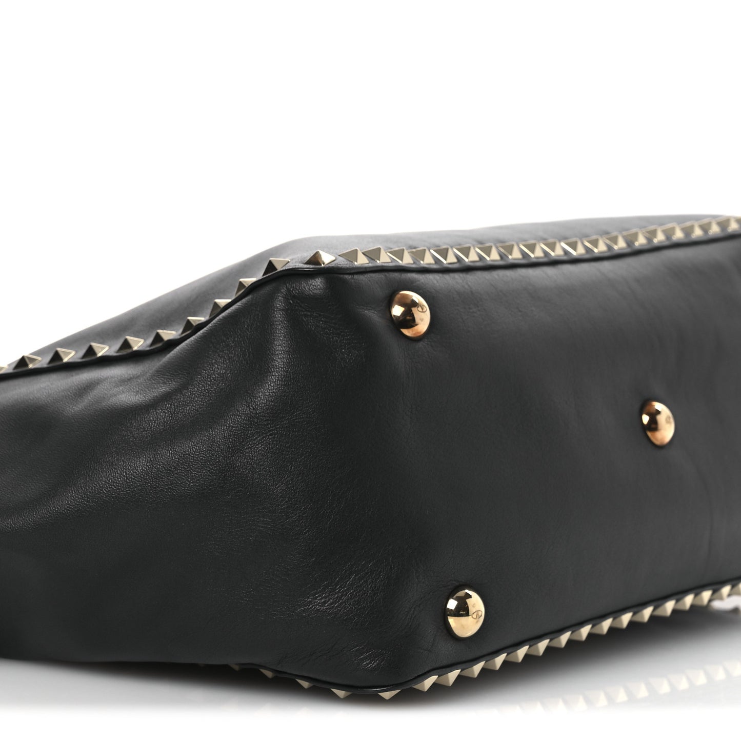 Vitello Medium Rockstud Tote Black