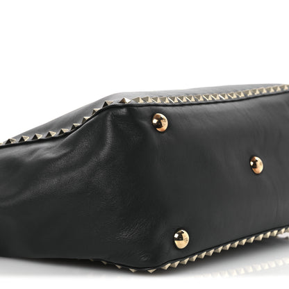 Valentino Garavani Vitello Medium Rockstud Tote Black 8 of 13