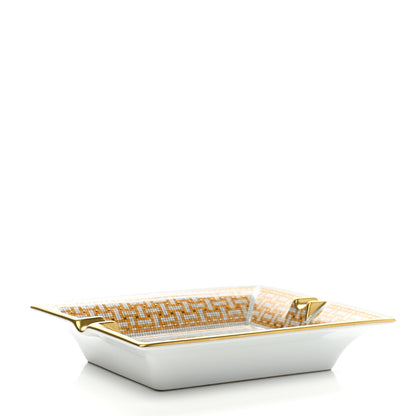 Hermes Porcelain Mosaique Au 24 Gold Ashtray 4 of 7