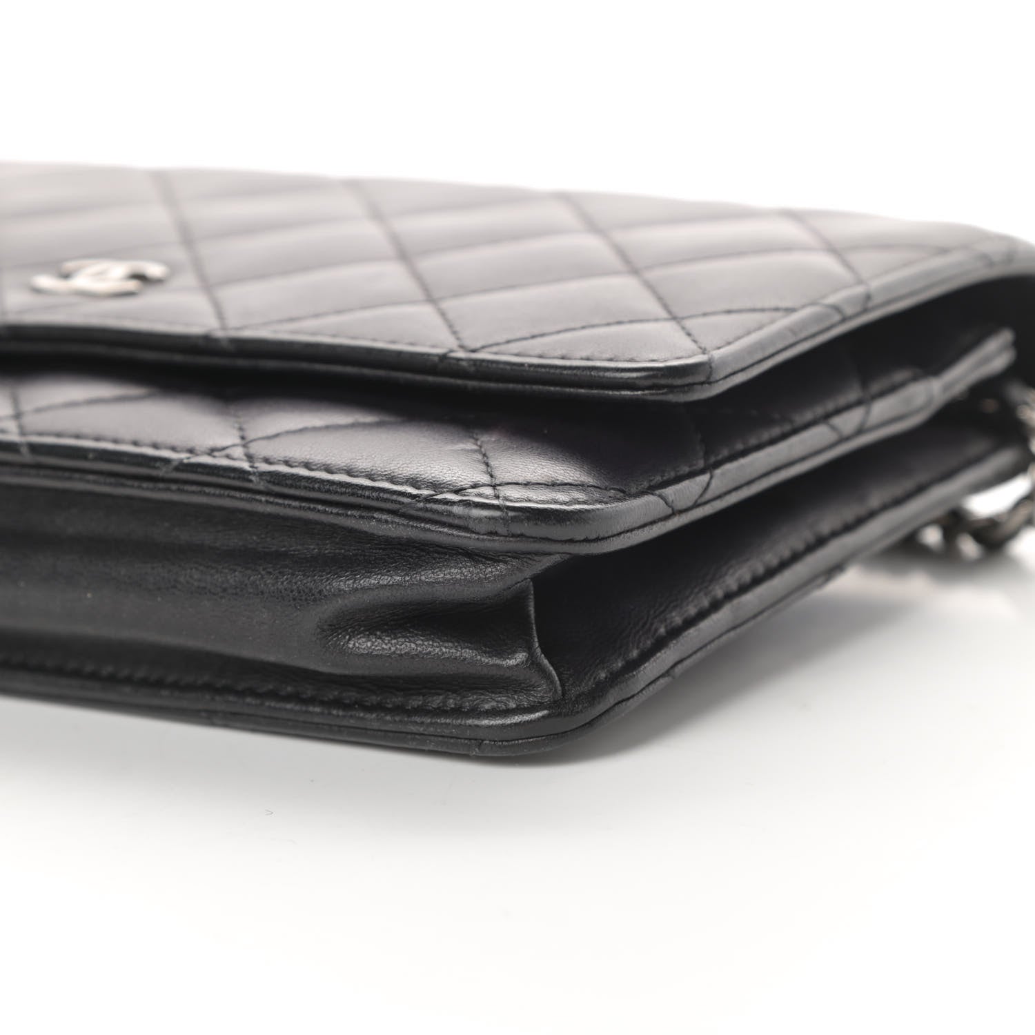 Chanel Lambskin Quilted Wallet On Chain WOC Black 11 of 14