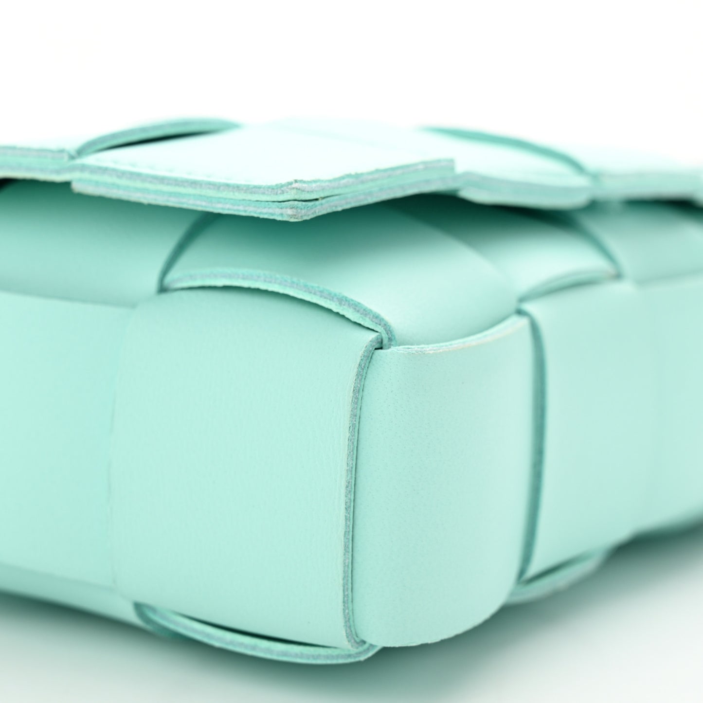 Lambskin Maxi Intrecciato Small Cassette Crossbody Bag Celadon