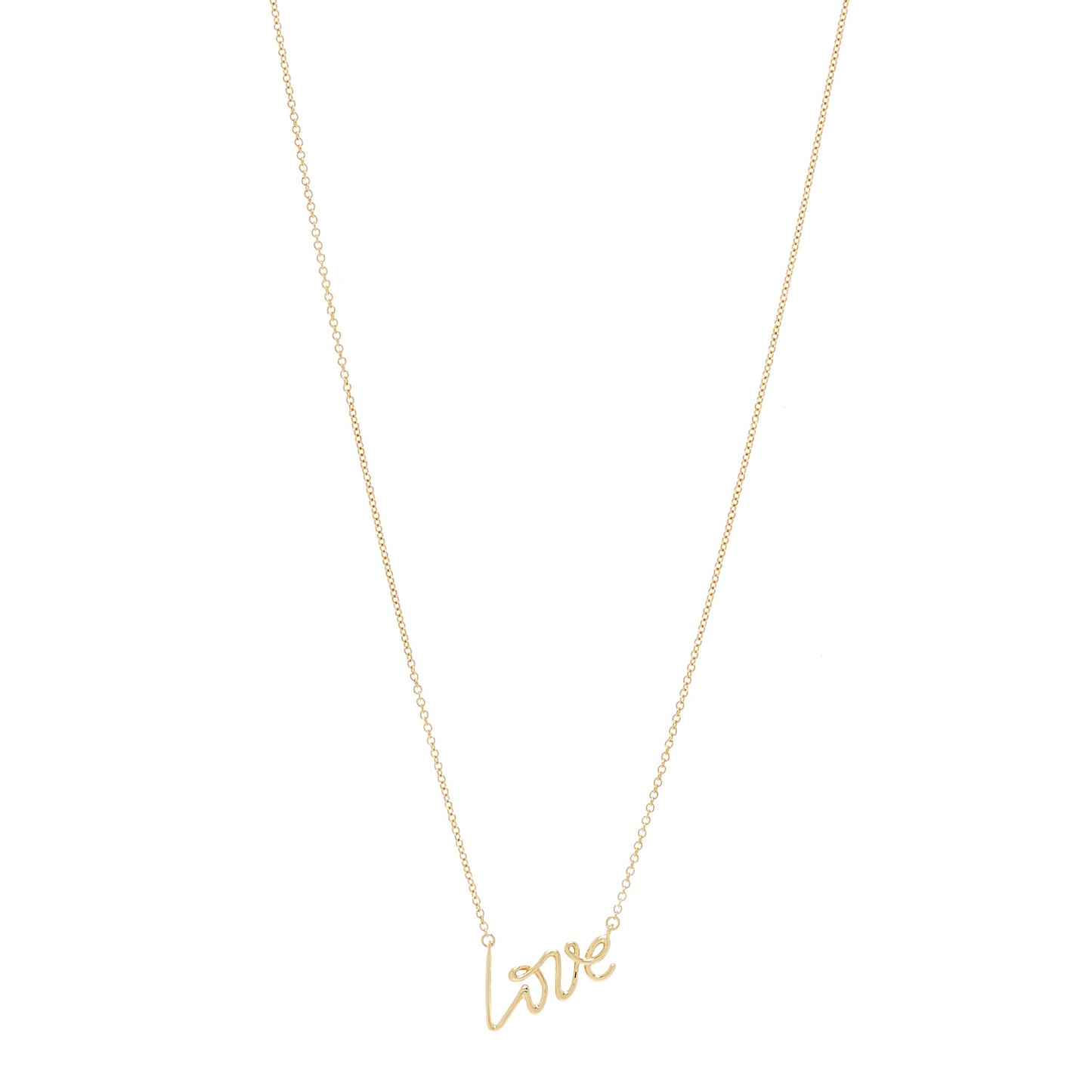 18K Yellow Gold Small Paloma's Graffiti Love Pendant Necklace
