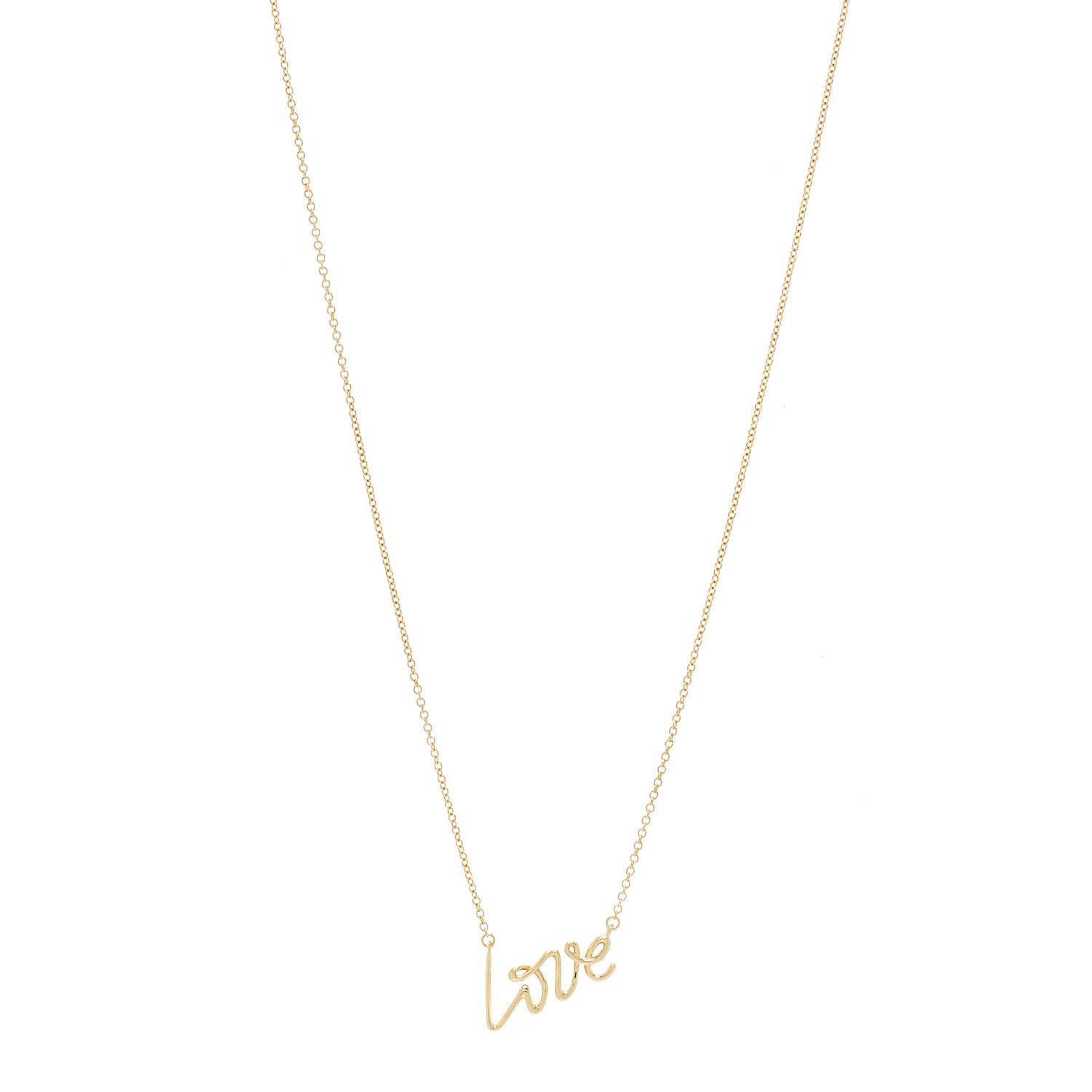 Tiffany 18K Yellow Gold Small Paloma's Graffiti Love Pendant Necklace 1 of 6