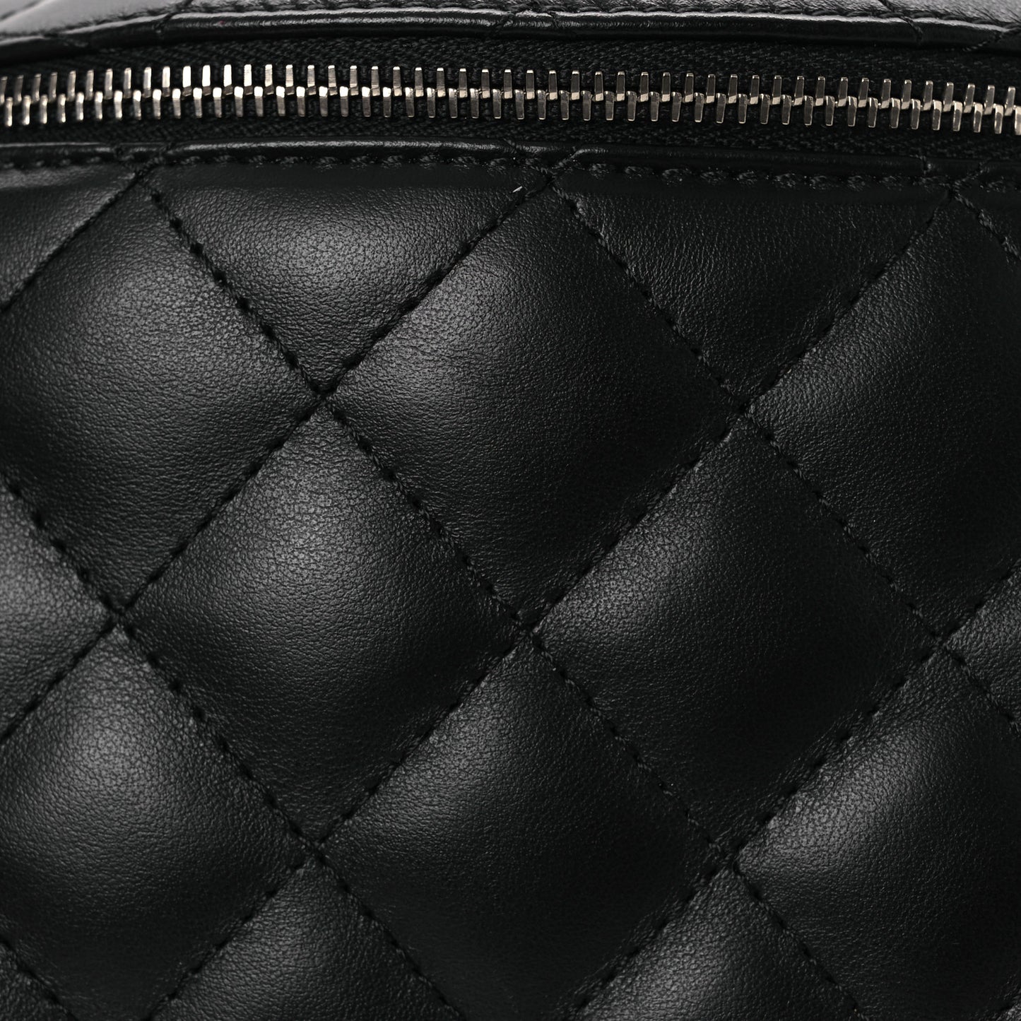 Calfskin Quilted Waist Belt Bag Black