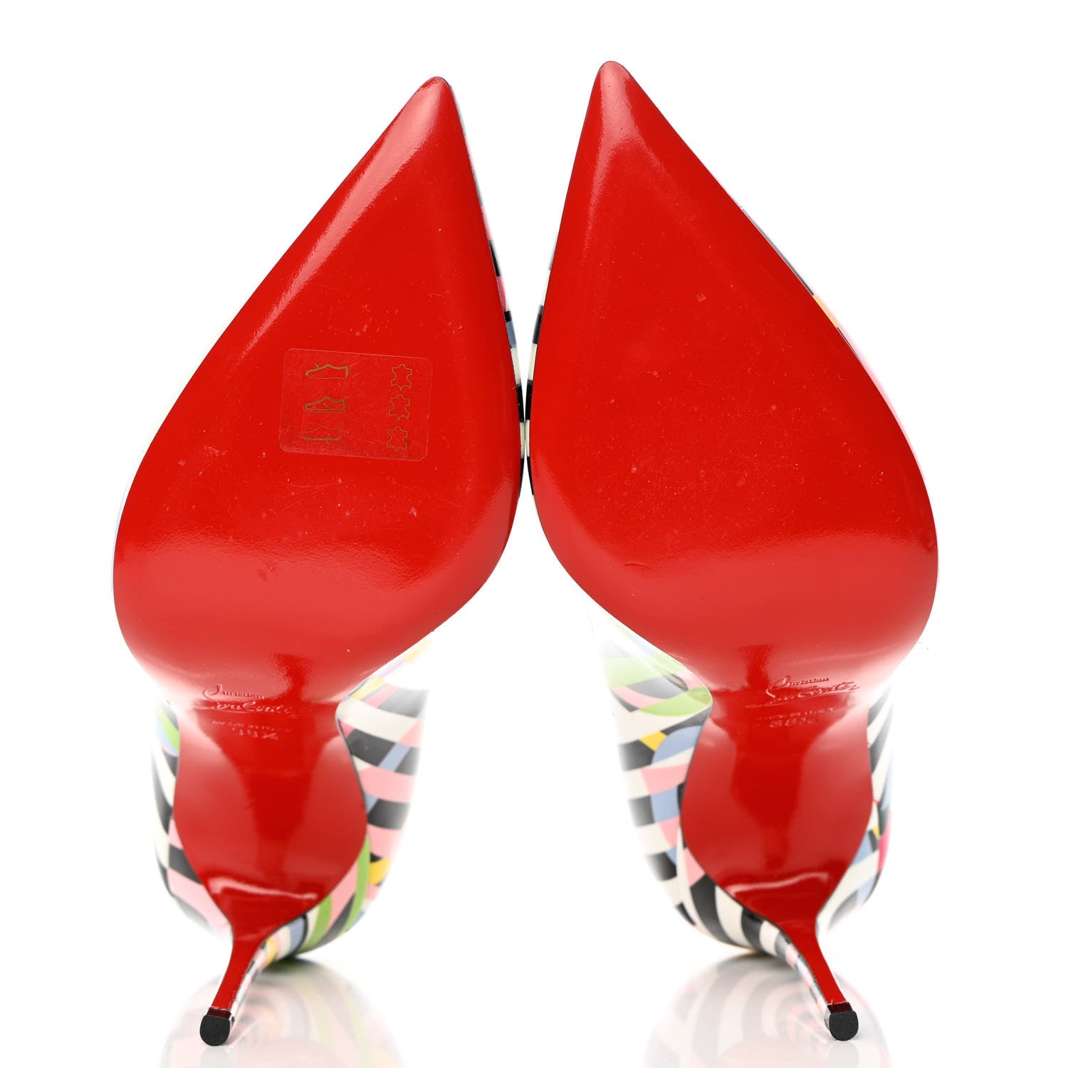 Christian Louboutin Patent Cinestripes Pigalle Follies 100 Pumps 38.5 Multi 14 of 16