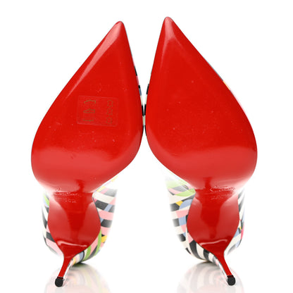 Christian Louboutin Patent Cinestripes Pigalle Follies 100 Pumps 38.5 Multi 14 of 16