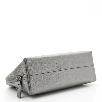 Chanel Metallic Goatskin Cosmetic Case Silver 4 of 8
