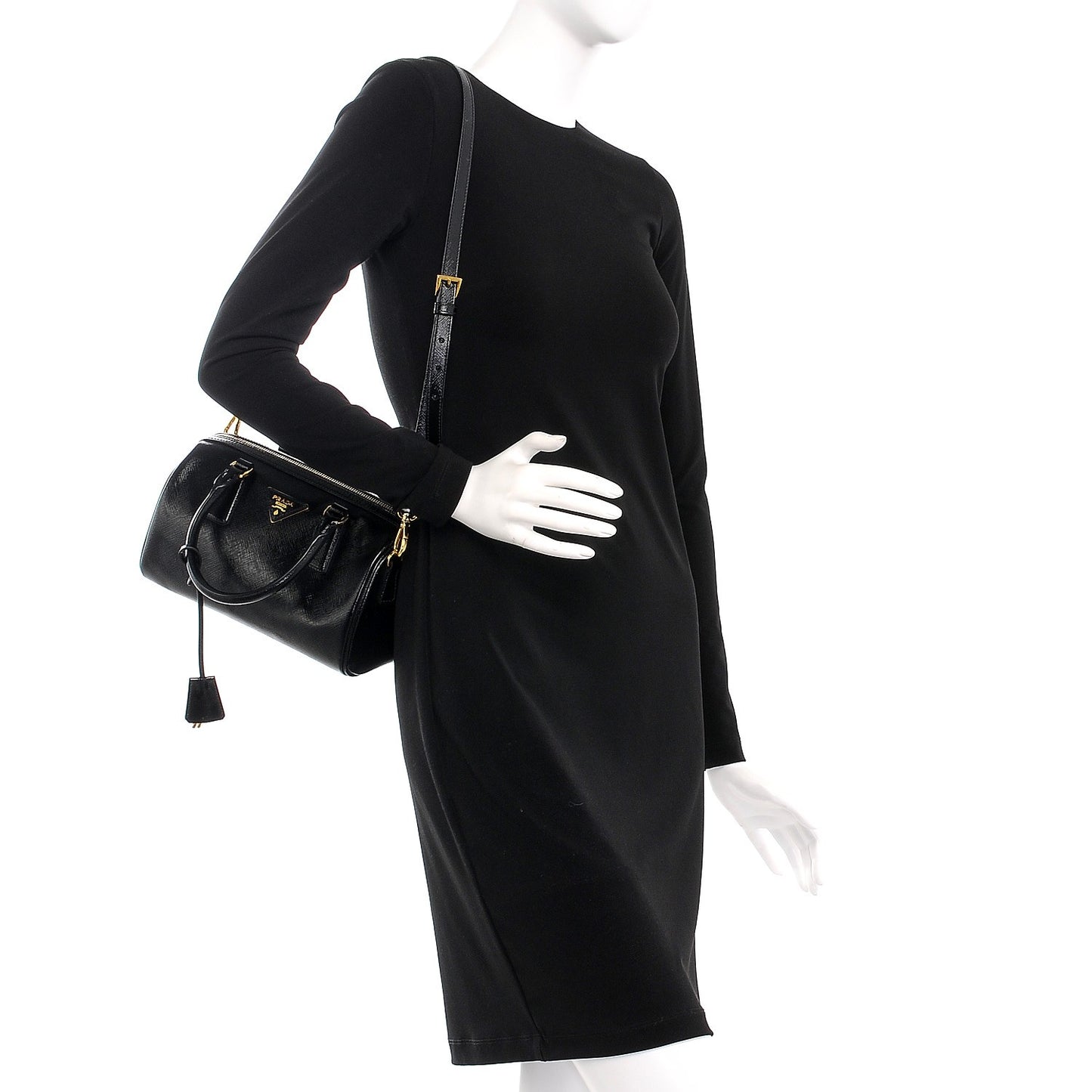 Saffiano Vernice Petite Bowler Black