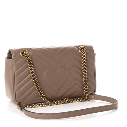 Gucci Calfskin Matelasse Small GG Marmont Shoulder Bag Porcelain Rose 3 of 10