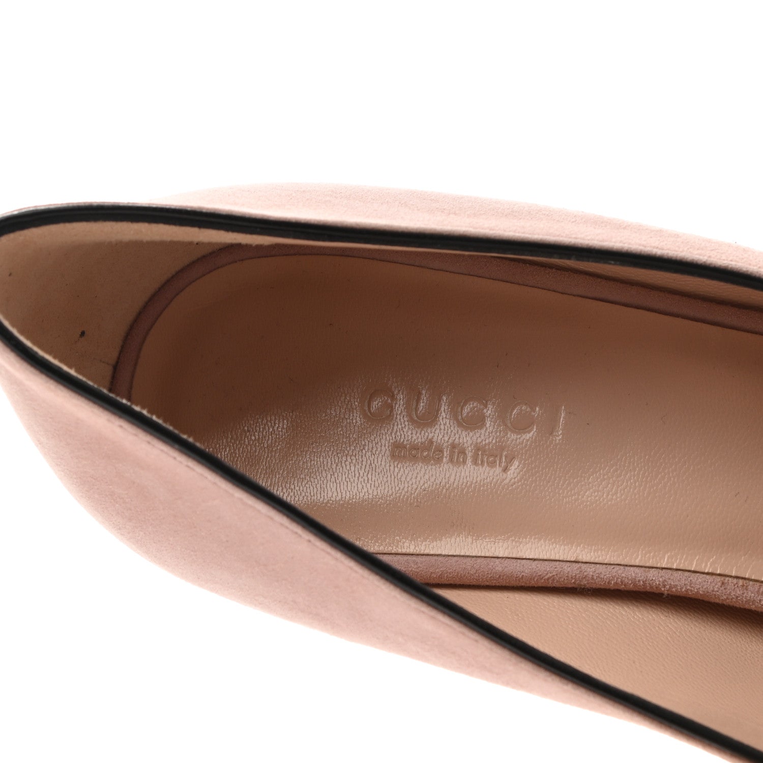 Gucci Kid Scamosciato GG Marmont Fringe 50mm Loafer Pumps 36.5 Crystal Pink 7 of 8