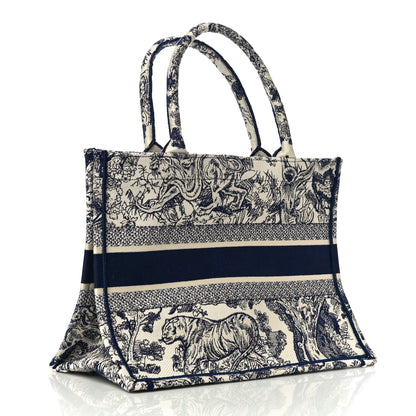 Christian Dior Canvas Embroidered Medium Dioriviera Toile De Jouy Book Tote Blue 2 of 9