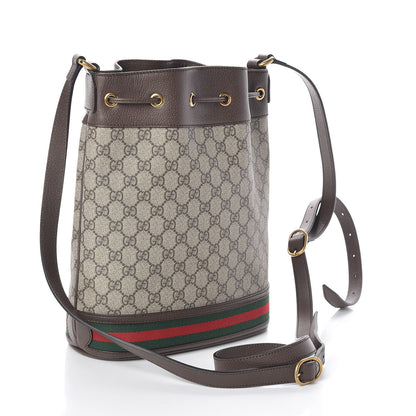 Gucci GG Supreme Monogram Web Ophidia Bucket Bag Brown 4 of 11