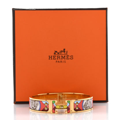 Hermes Enamel Printed Colliers et Chiens Narrow Clic Clac H Bracelet PM 6 of 6