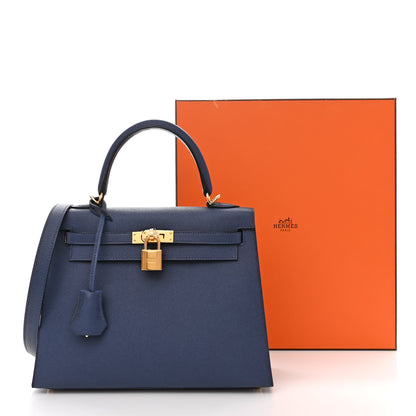 Hermes Epsom Kelly Sellier 25 Bleu Navy 11 of 11