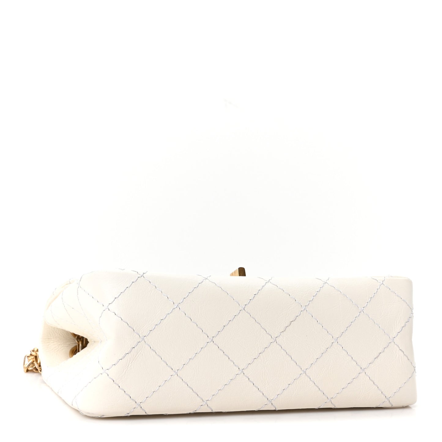 Aged Calfskin Quilted 2.55 Reissue Mini Flap White