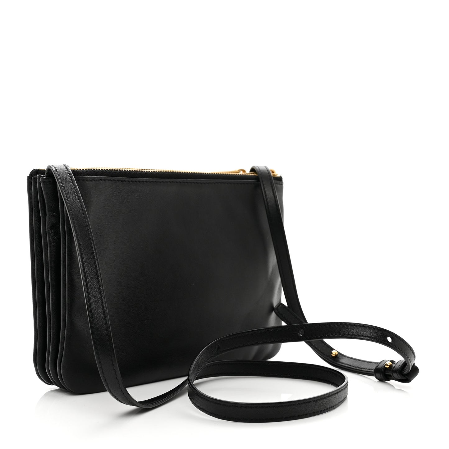 Lambskin Small Trio Crossbody Bag Black