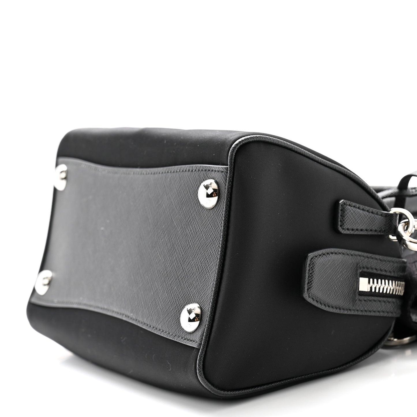 Nylon Saffiano Re-Edition 2005 Top Handle Crossbody Bag Black