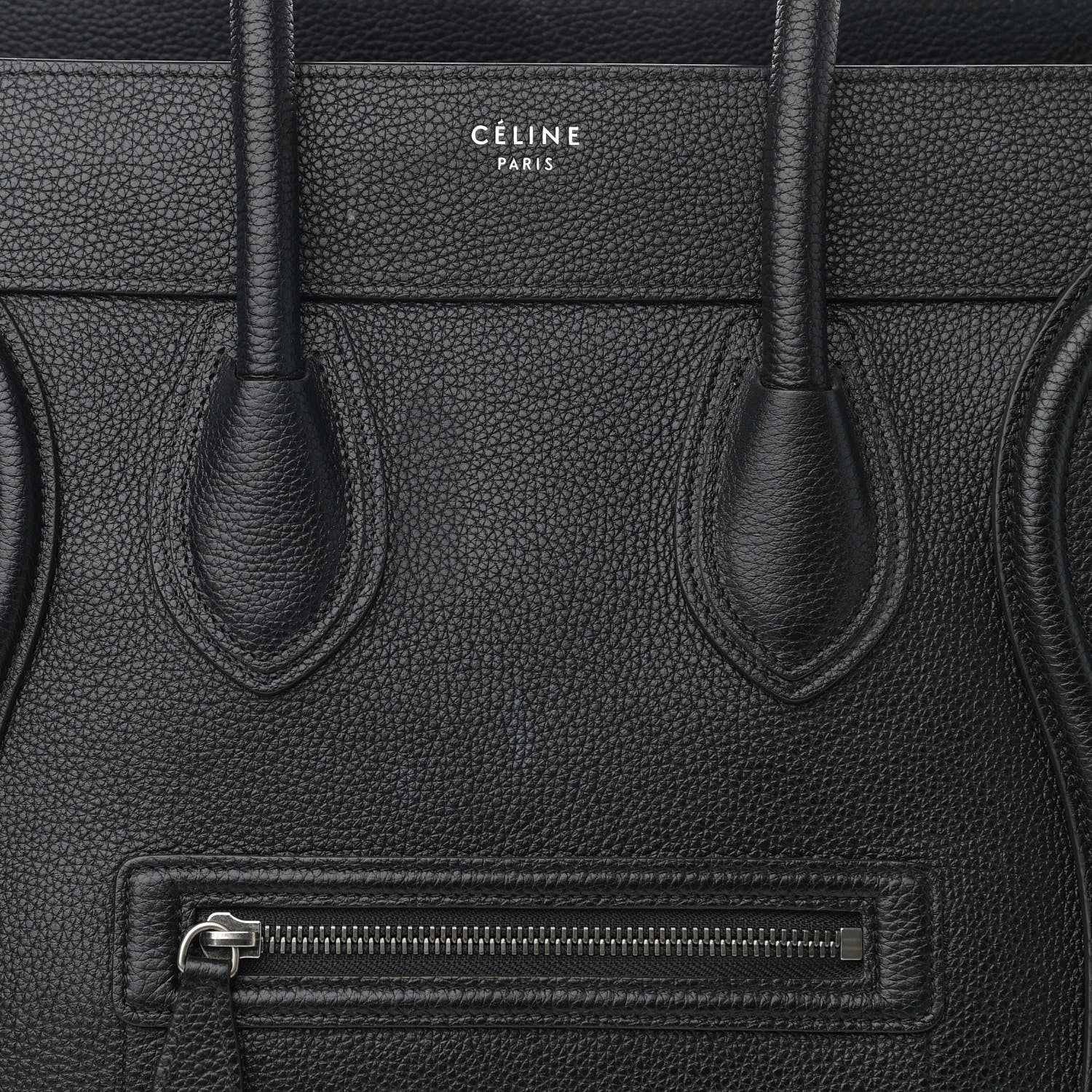 Celine Drummed Calfskin Mini Luggage Black 10 of 14