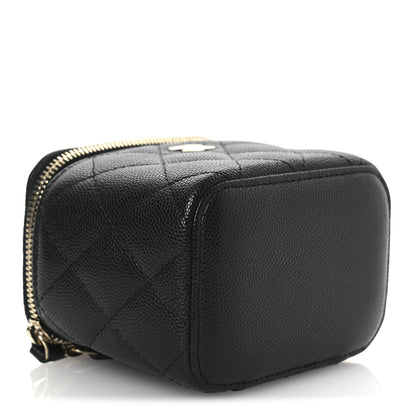 Chanel Caviar Quilted Mini Vanity Case With Chain Black 4 of 13