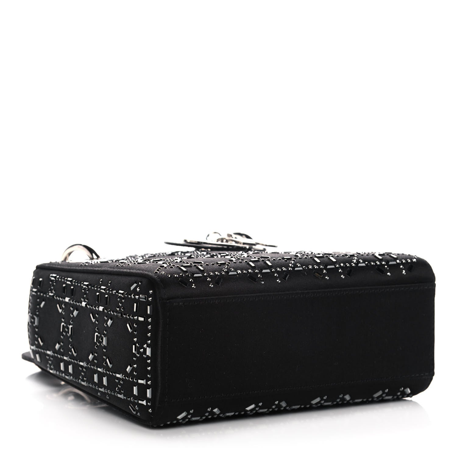 Christian Dior Satin Crystal Cannage Mini Lady Dior Black 3 of 10