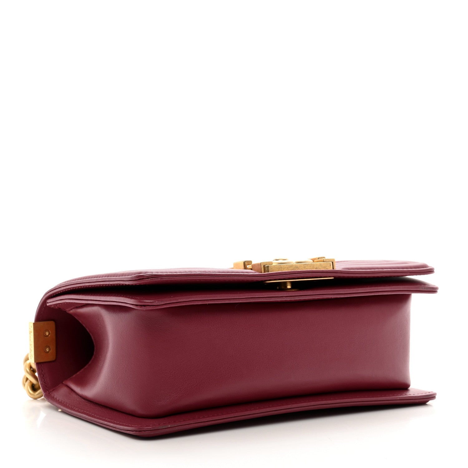 Chanel Calfskin Chevron Quilted Small Boy Flap Burgundy 3 of 9