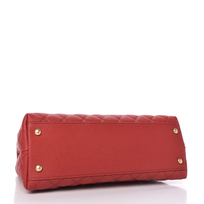 Chanel Caviar Quilted Small Coco Handle Flap Red 4 of 11
