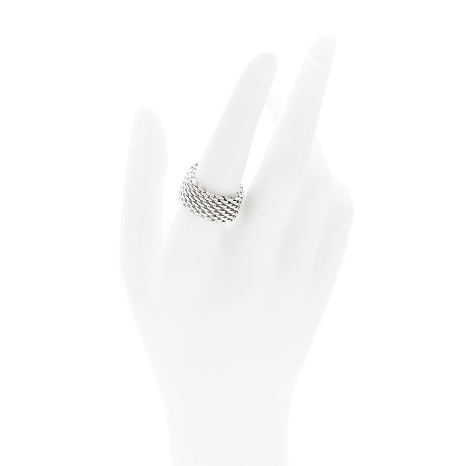 Tiffany Sterling Silver Somerset Mesh Ring 55 7.25 2 of 4