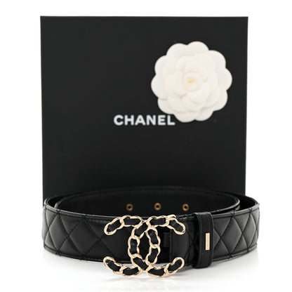 Chanel Calfskin Quilted CC Chain Belt 75 30 Black 7 of 7