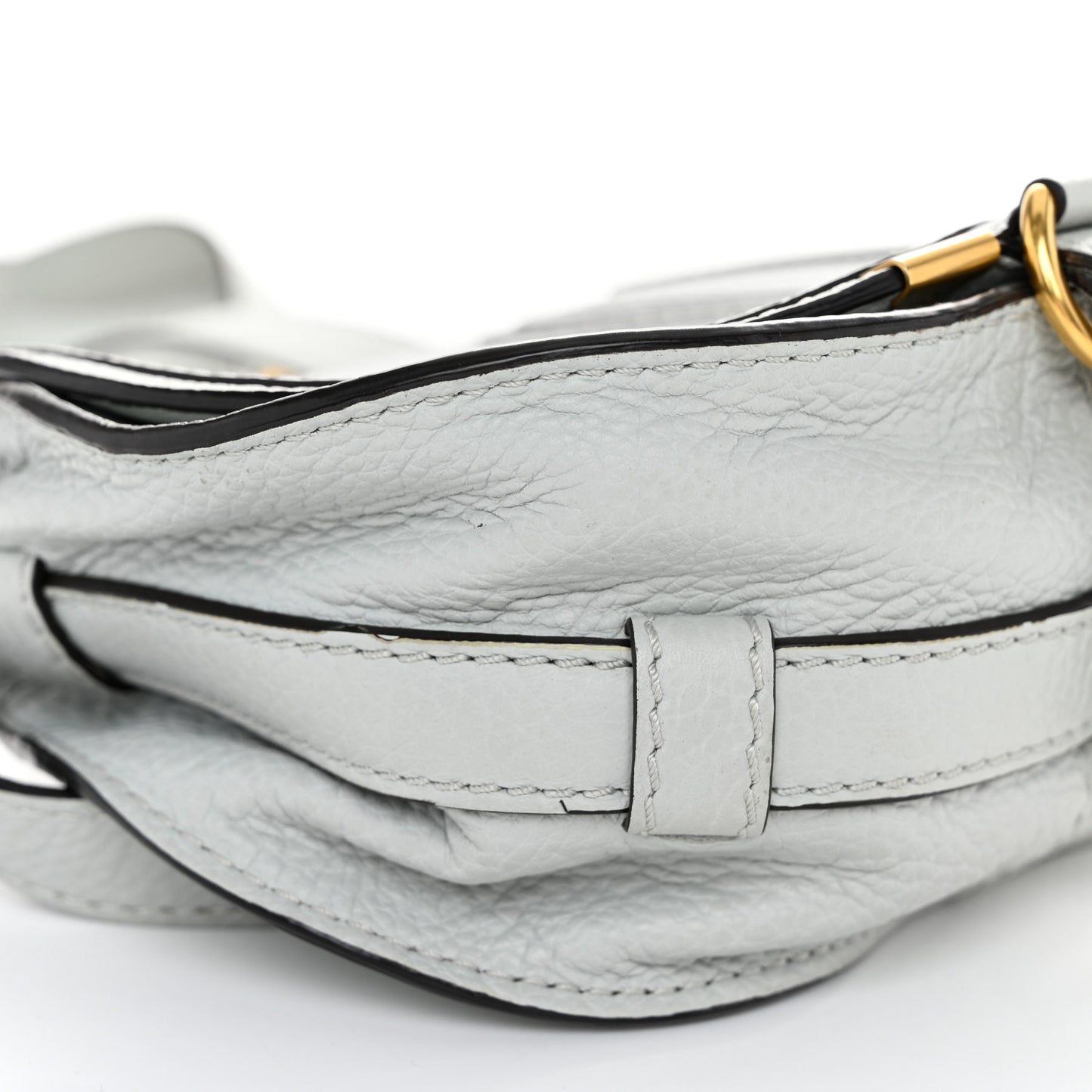 Calfskin Mini Marcie Round Crossbody Bag Faded Blue