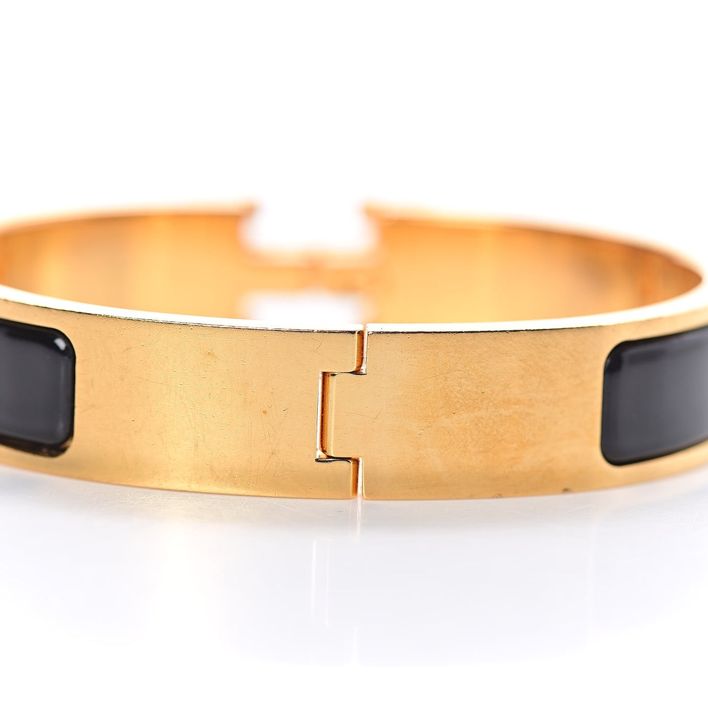 Enamel Narrow Clic Clac H Bracelet PM Black