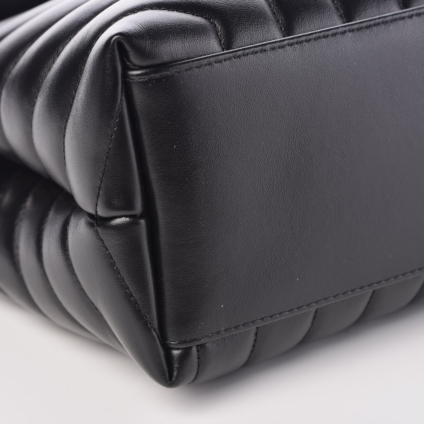 Calfskin Y Quilted Monogram Medium Loulou Chain Satchel Black