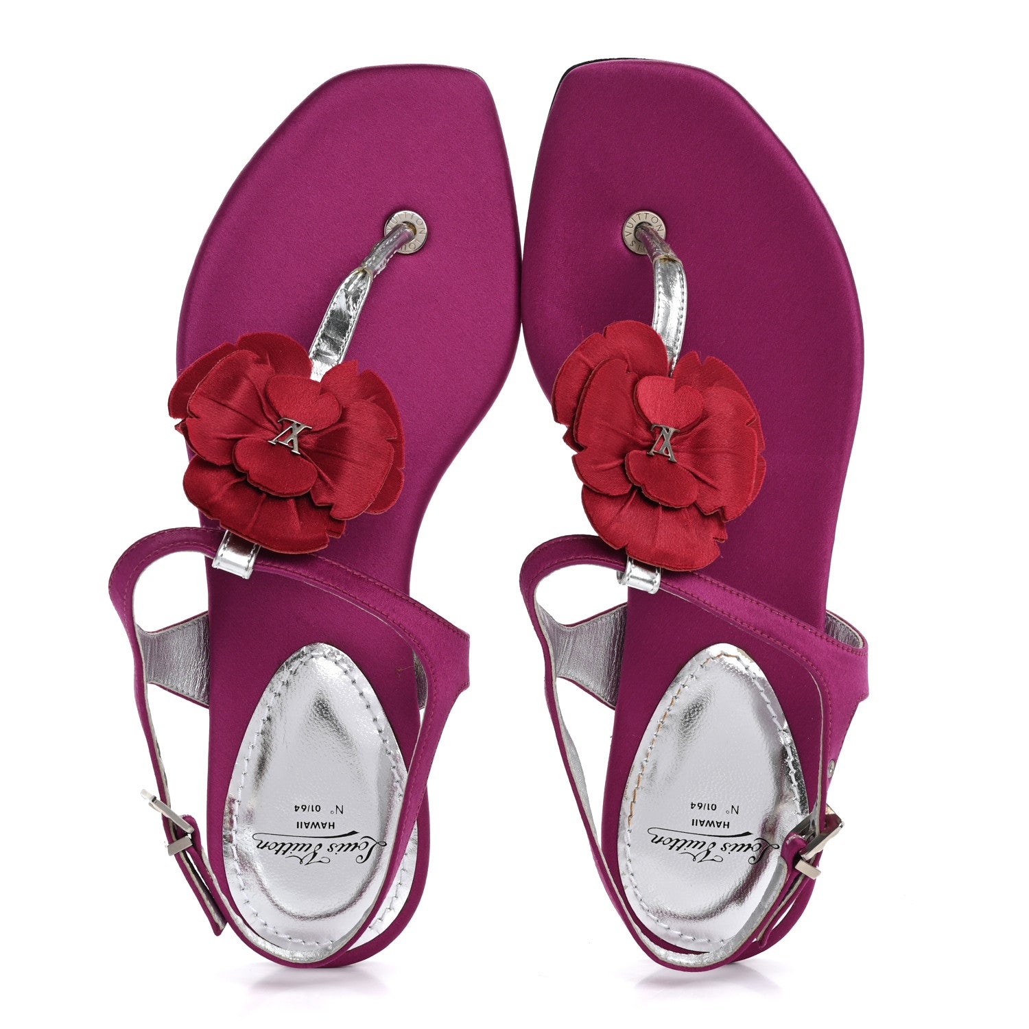 Louis Vuitton Satin Hawaii Sandals 37 Pink 2 of 11