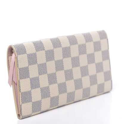 Louis Vuitton Damier Azur Emilie Wallet Rose Ballerine 3 of 11