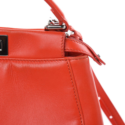 Fendi Nappa Mini Peekaboo Iconic Satchel Papavero 12 of 18