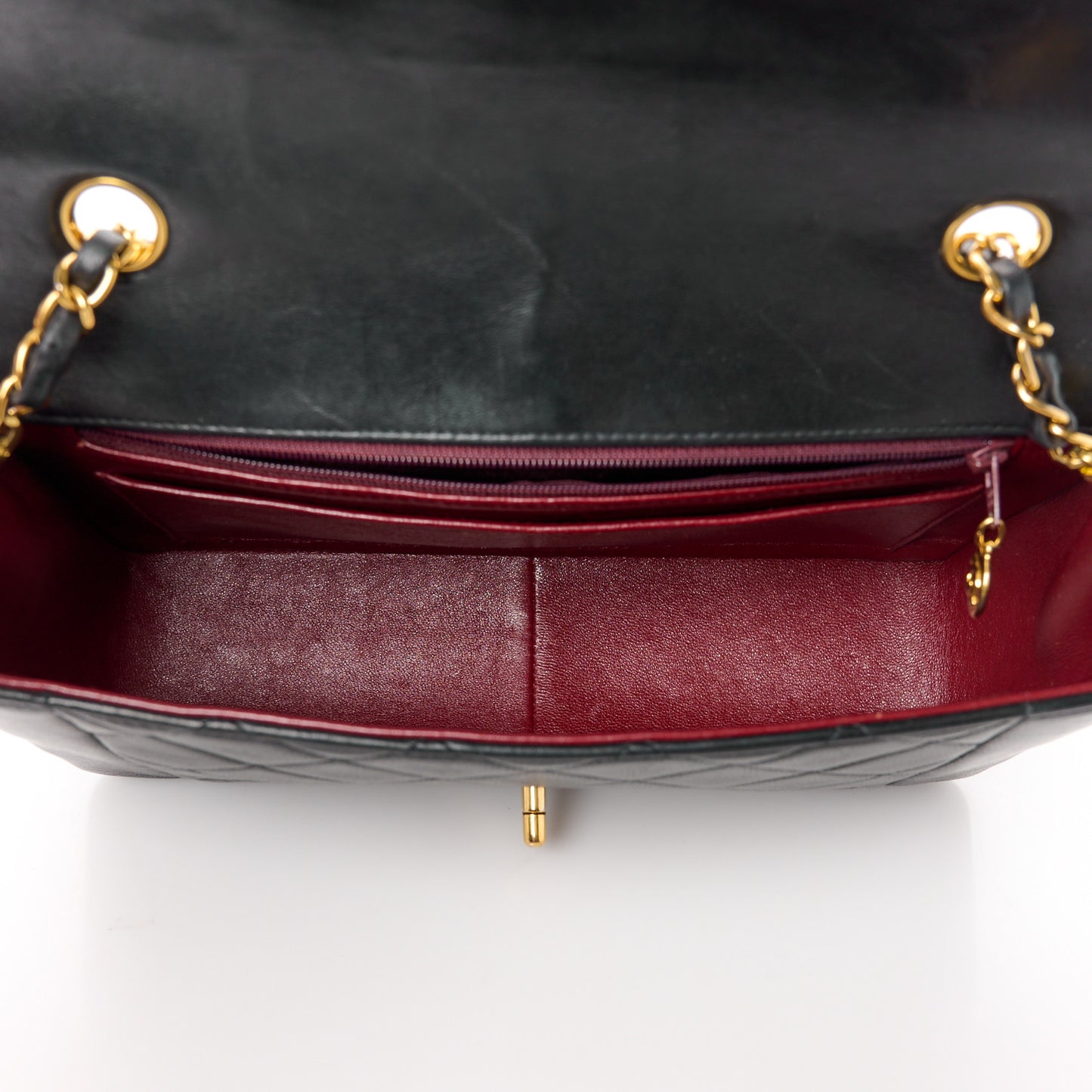 Lambskin Quilted Medium Single Flap Black
