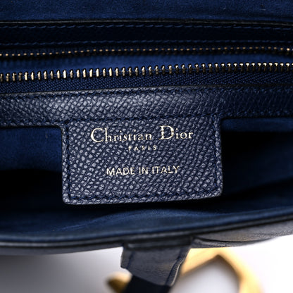Christian Dior Grained Calfskin Saddle Bag Indigo 6 of 13