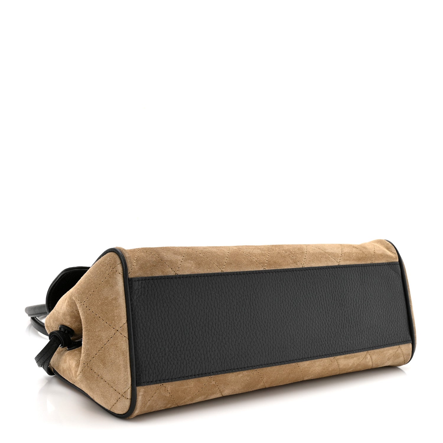 Chanel Grained Calfskin Suede Urban Essentials Small Shopping Bag Dark Beige Black 4 of 11
