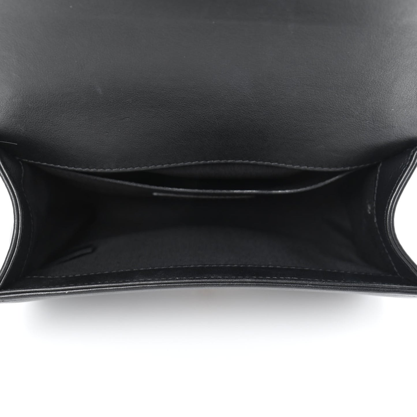 Calfskin Quilted Small Boy Flap Black