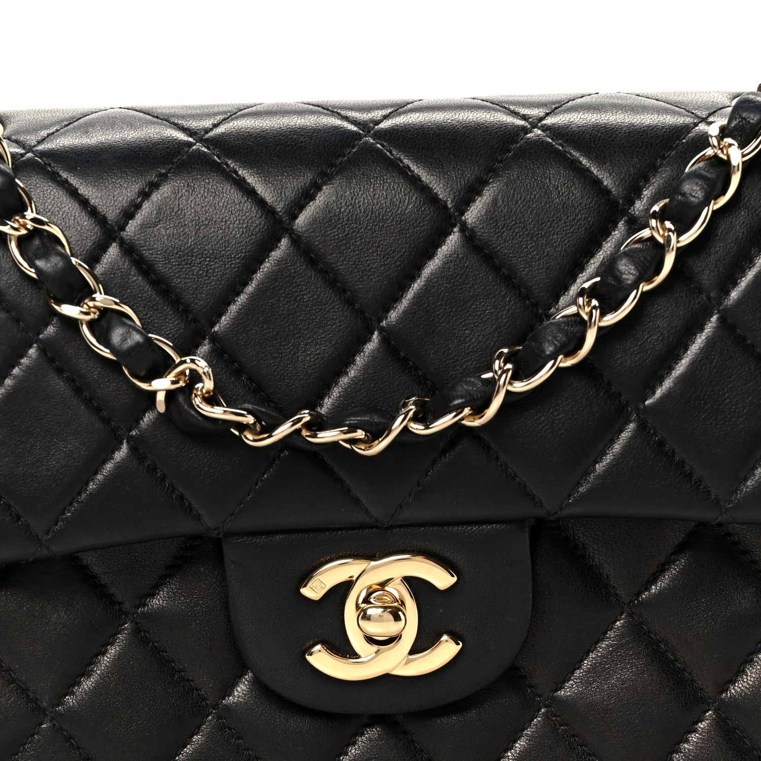 Chanel Lambskin Quilted Small Double Flap Black 9 of 12