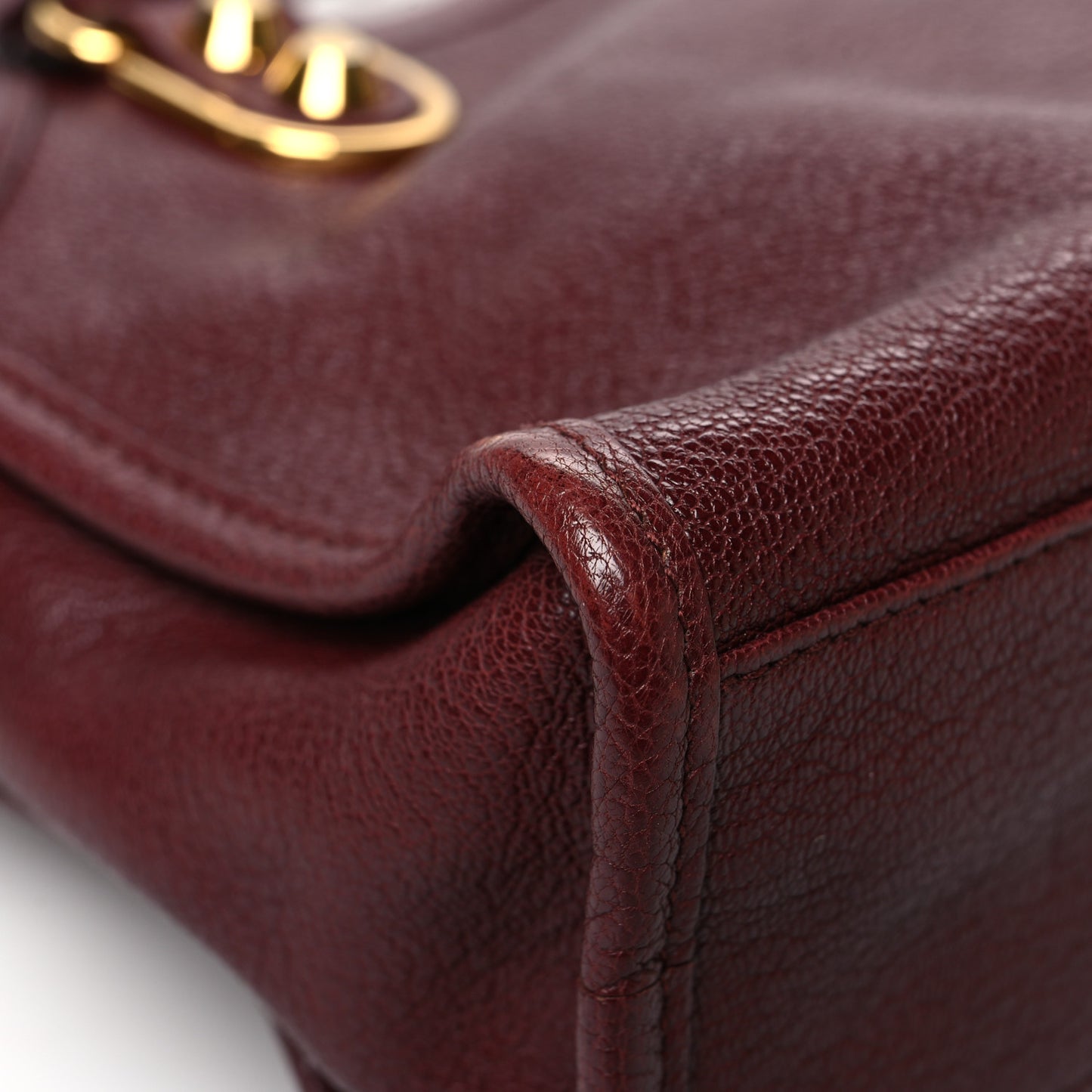 Chevre Gold Metallic Edge Hardware Mini City Bordeaux